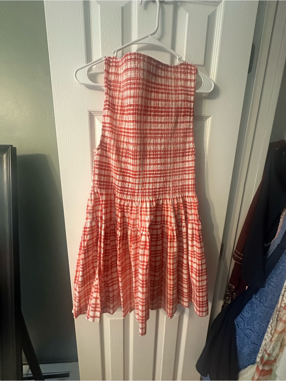 Red Plaid Cosima Mini Nap Dress - Picture 4 of 6